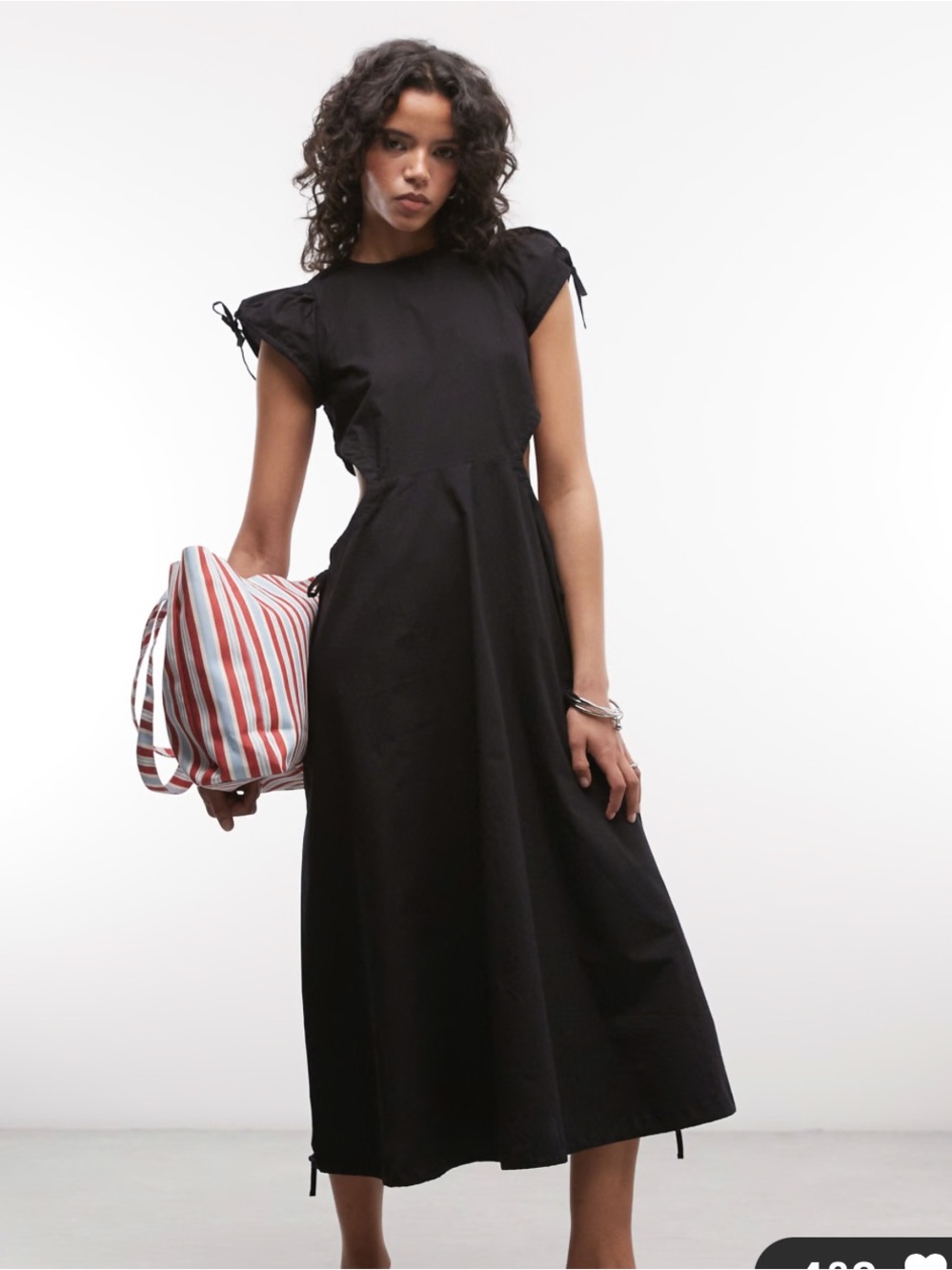 Collusion from ASOS Women's Black Cap-Sleeve Maxi Dress Cut Out Size 14 NWT